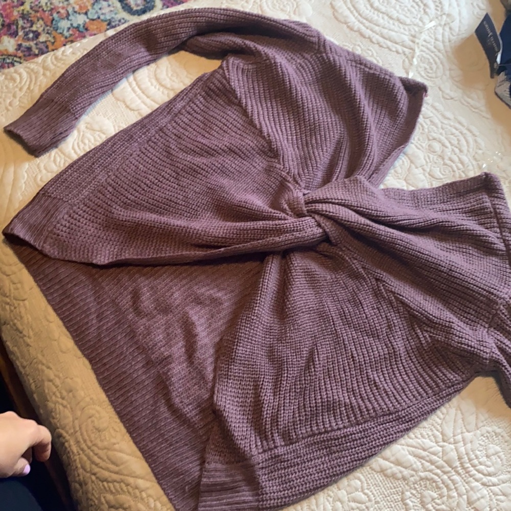 Crisscross Back Chunky Knit Oversized Sweater